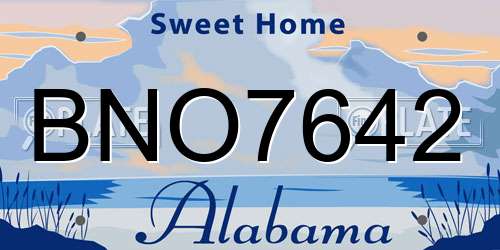 BNO7642 Alabama License Plate