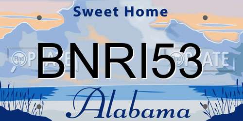 BNRI53 Alabama License Plate
