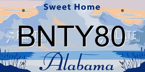 BNTY80 Alabama License Plate