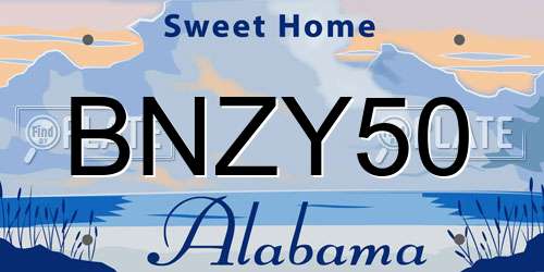 BNZY50 Alabama License Plate