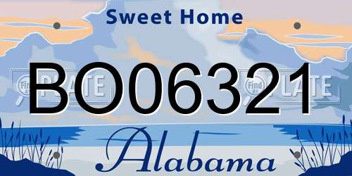 BO06321 Alabama License Plate