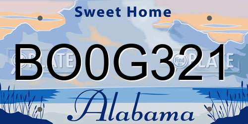 BO0G321 Alabama License Plate