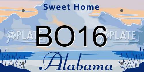 BO16 Alabama License Plate