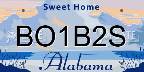 BO1B2S Alabama License Plate