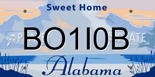 BO1I0B Alabama License Plate