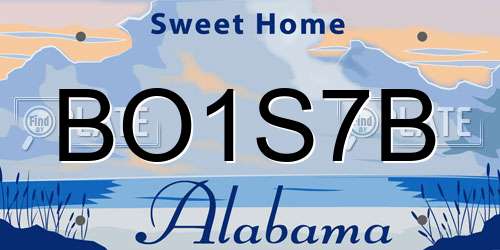 BO1S7B Alabama License Plate