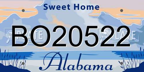BO20522 Alabama License Plate