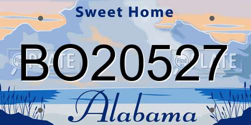 BO20527 Alabama License Plate