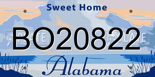 BO20822 Alabama License Plate