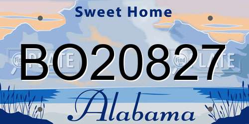 BO20827 Alabama License Plate