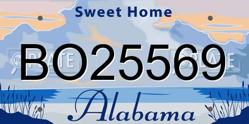 BO25569 Alabama License Plate