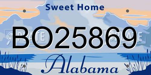 BO25869 Alabama License Plate