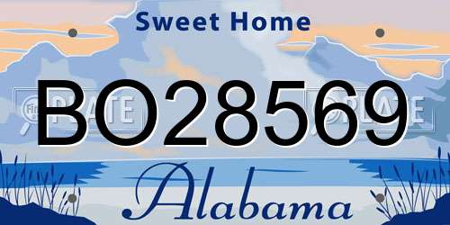 BO28569 Alabama License Plate