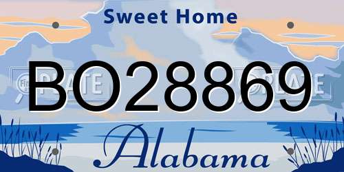 BO28869 Alabama License Plate