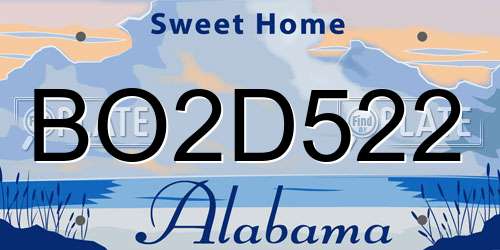 BO2D522 Alabama License Plate