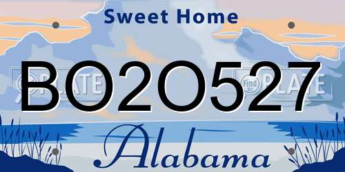 BO2O527 Alabama License Plate