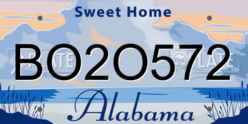 BO2O572 Alabama License Plate