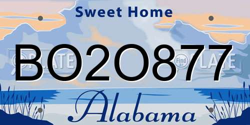 BO2O877 Alabama License Plate