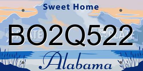 BO2Q522 Alabama License Plate