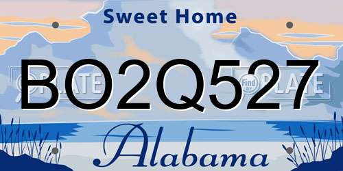 BO2Q527 Alabama License Plate