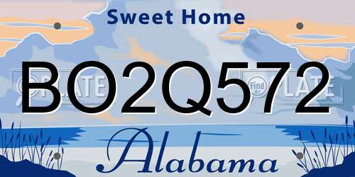 BO2Q572 Alabama License Plate