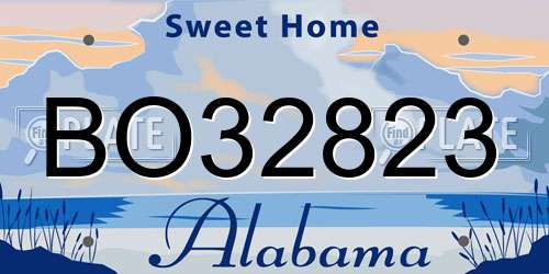 BO32823 Alabama License Plate