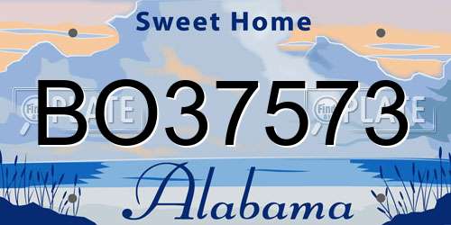 BO37573 Alabama License Plate