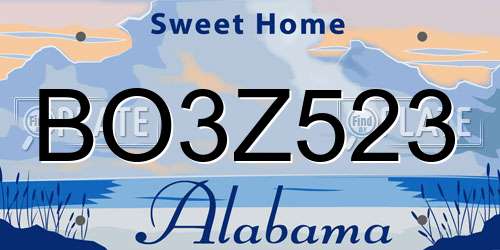 BO3Z523 Alabama License Plate
