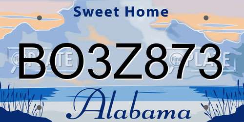 BO3Z873 Alabama License Plate