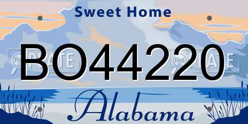 BO44220 Alabama License Plate