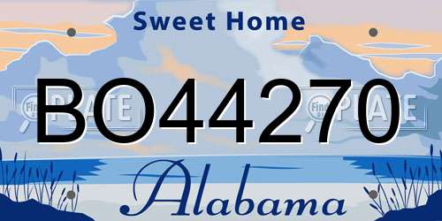 BO44270 Alabama License Plate
