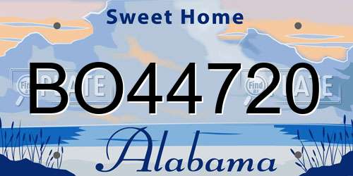 BO44720 Alabama License Plate