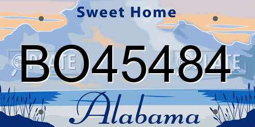 BO45484 Alabama License Plate