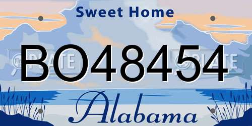 BO48454 Alabama License Plate