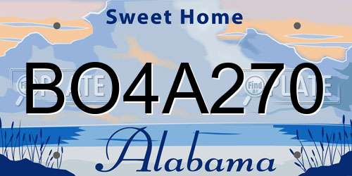 BO4A270 Alabama License Plate