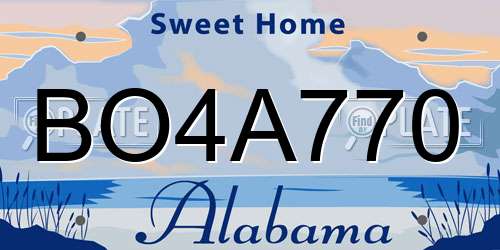 BO4A770 Alabama License Plate