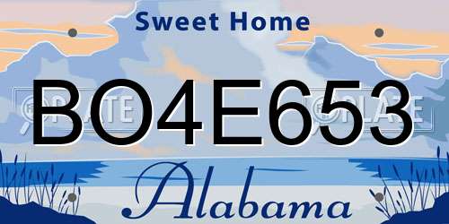 BO4E653 Alabama License Plate