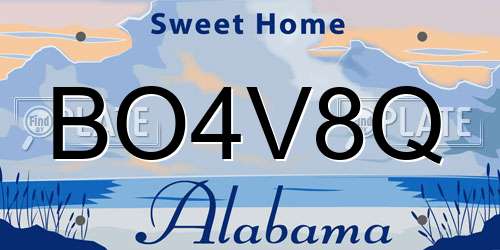 BO4V8Q Alabama License Plate