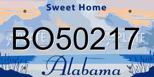 BO50217 Alabama License Plate