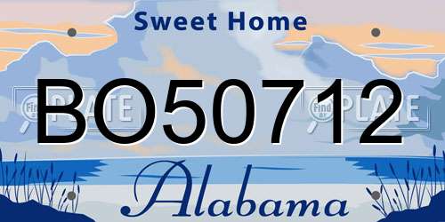 BO50712 Alabama License Plate