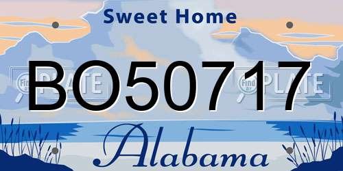 BO50717 Alabama License Plate