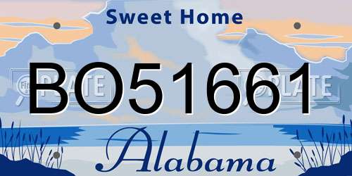 BO51661 Alabama License Plate