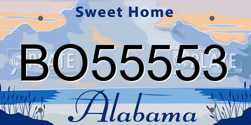 BO55553 Alabama License Plate