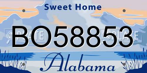 BO58853 Alabama License Plate