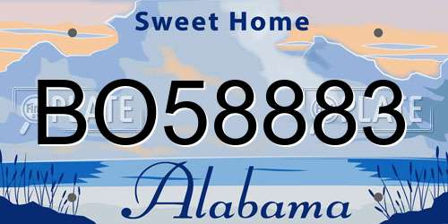 BO58883 Alabama License Plate