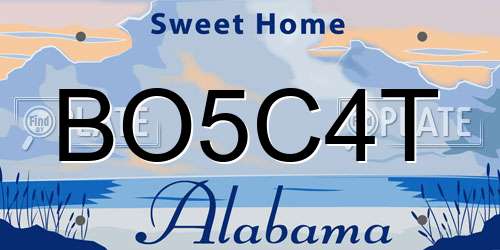 BO5C4T Alabama License Plate