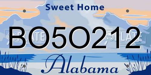 BO5O212 Alabama License Plate