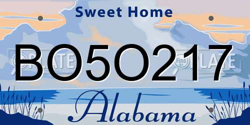BO5O217 Alabama License Plate