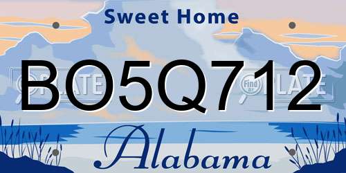 BO5Q712 Alabama License Plate