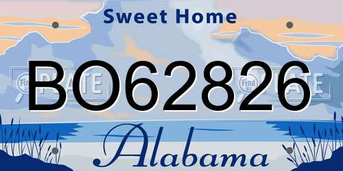 BO62826 Alabama License Plate